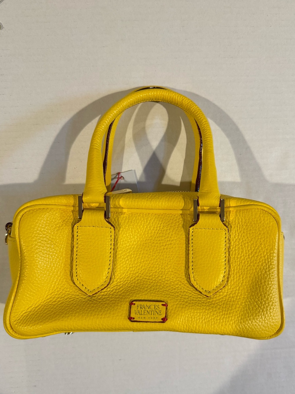 Frances Valentine Bright Yellow Pebbled Leather Mini Satchel NWT!